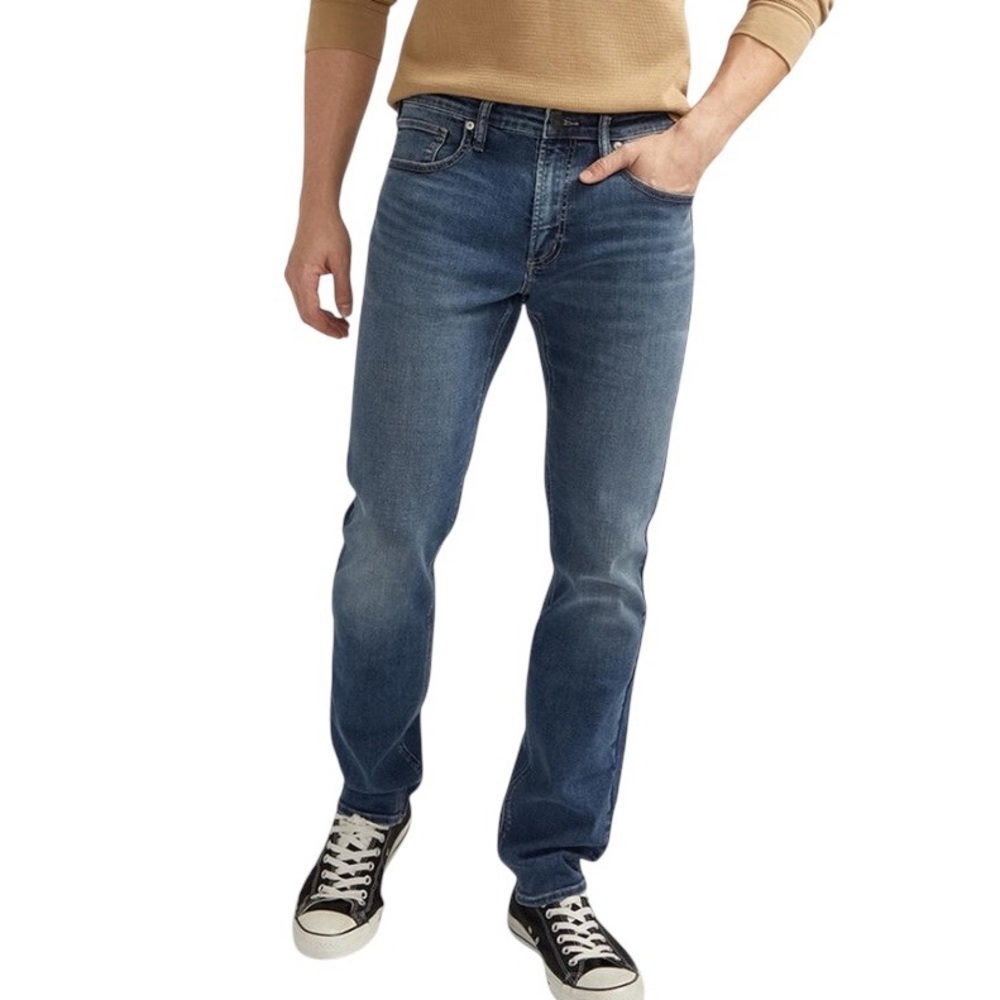 Silver Jeans Konrad Slim Fit Slim Leg Jeans Indigo Max Flex Stretch Men’s 34x30